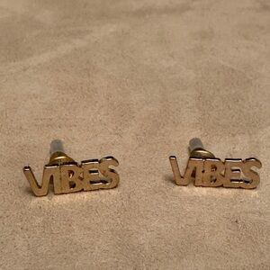 Gold 'VIBES' Stud Earrings